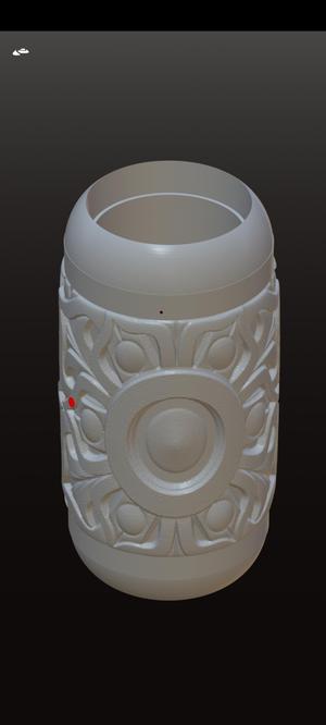 Embossed Cylinder Container with Ornamental Patterns