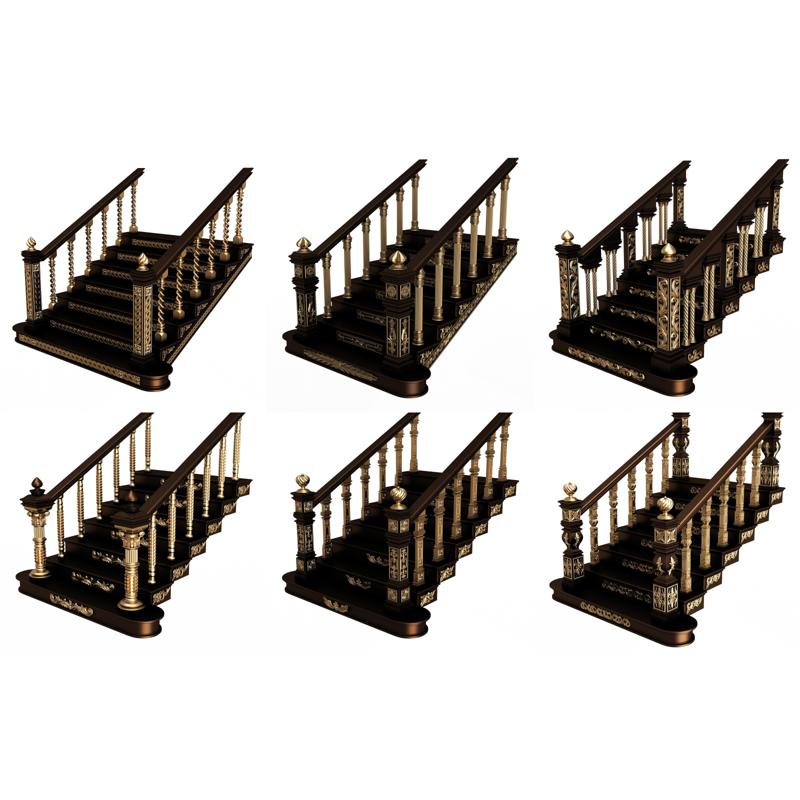 Carved Stairs Collection Black