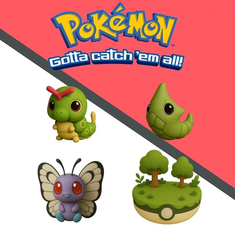 Pokemon Caterpie evolution pack x 4 units