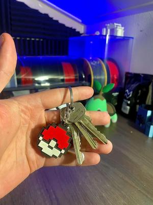 8-Bit Pokeball Keychain