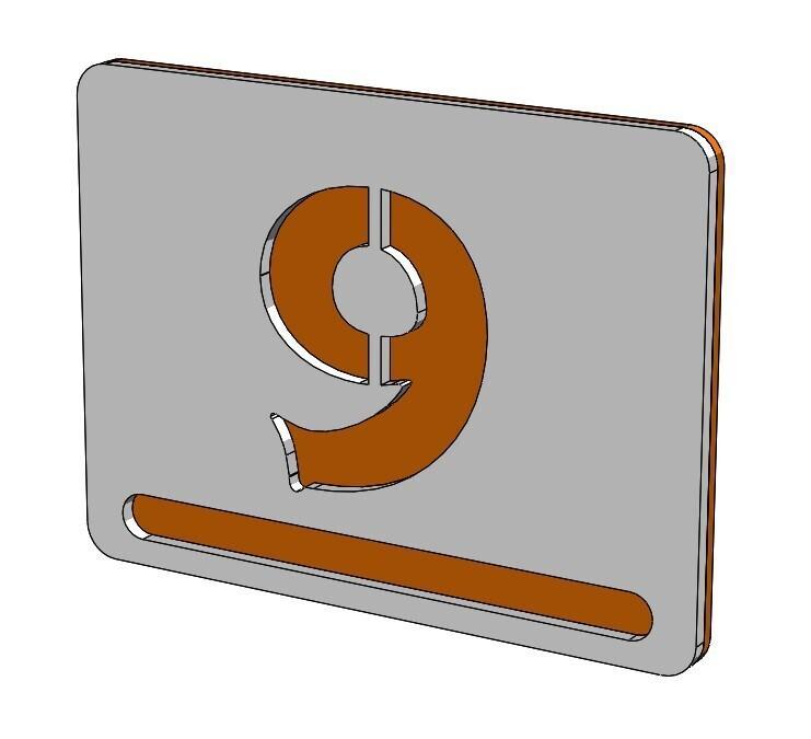 Nr. 9 - Apartment house door number / Modern 3D Apartment Numbers