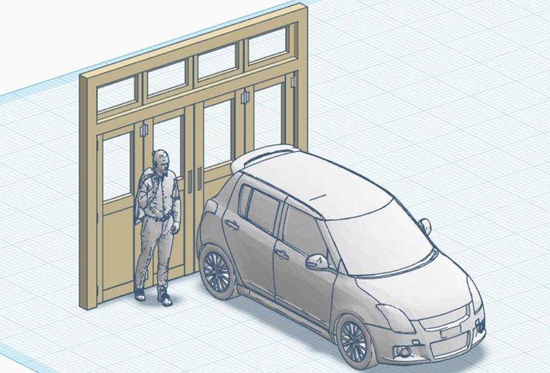 Garage door 9 1/64 scale