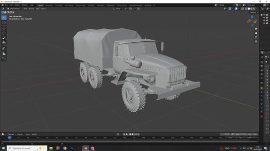 Ural-4320 Military Truck 3D Model – Soviet 6x6 Transport Vehicle