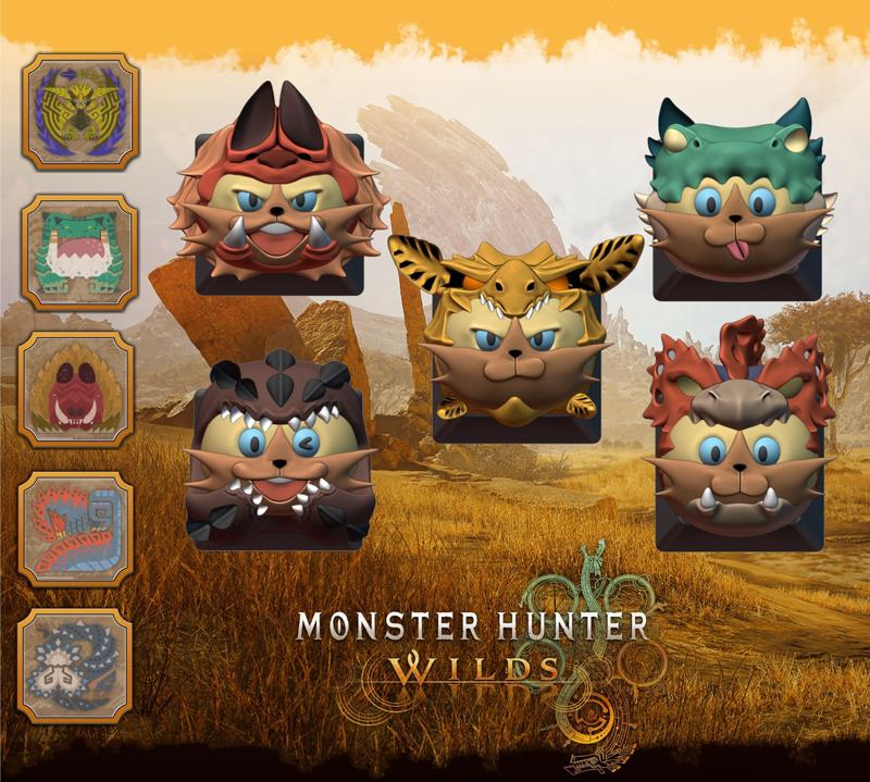 Monster Hunter Wilds Keycaps (Windward plains monsters)