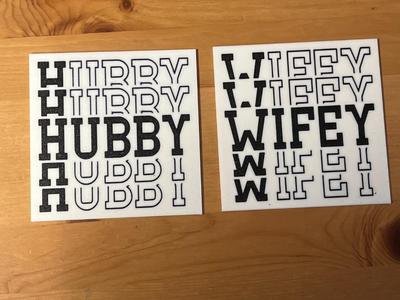 Hubby and Wife coasters 
