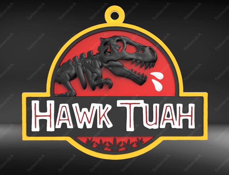 Hawk Tuah  Sign  and  KeyChain