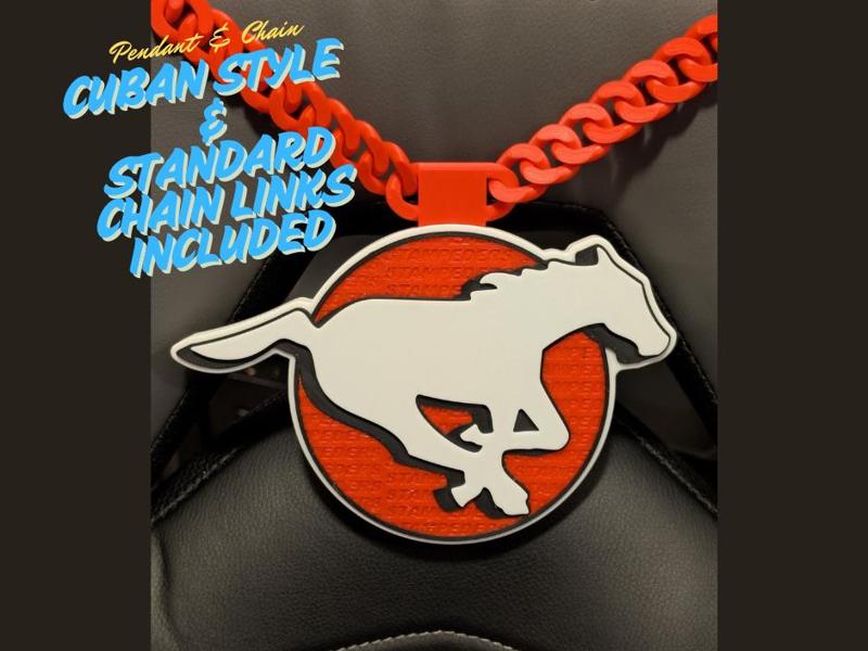Calgary Stampeders Oversized Pendant and Chain