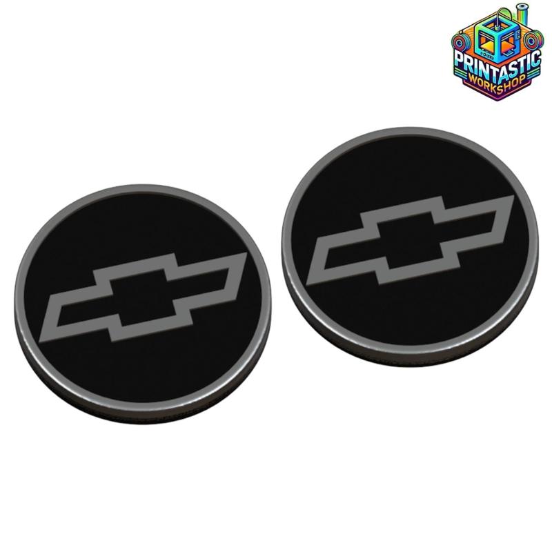 Chevrolet Cup Holder Insert – 70mm 3D Printed Logo Cap