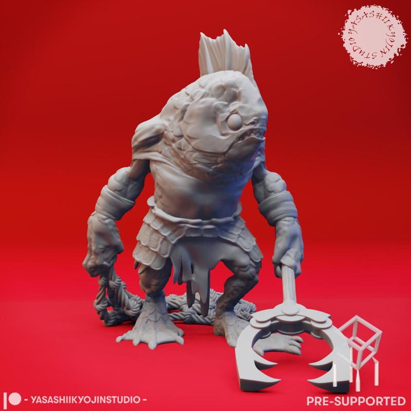 Kuo-Toa - Pincer - Tabletop Miniature (Pre-Supported)