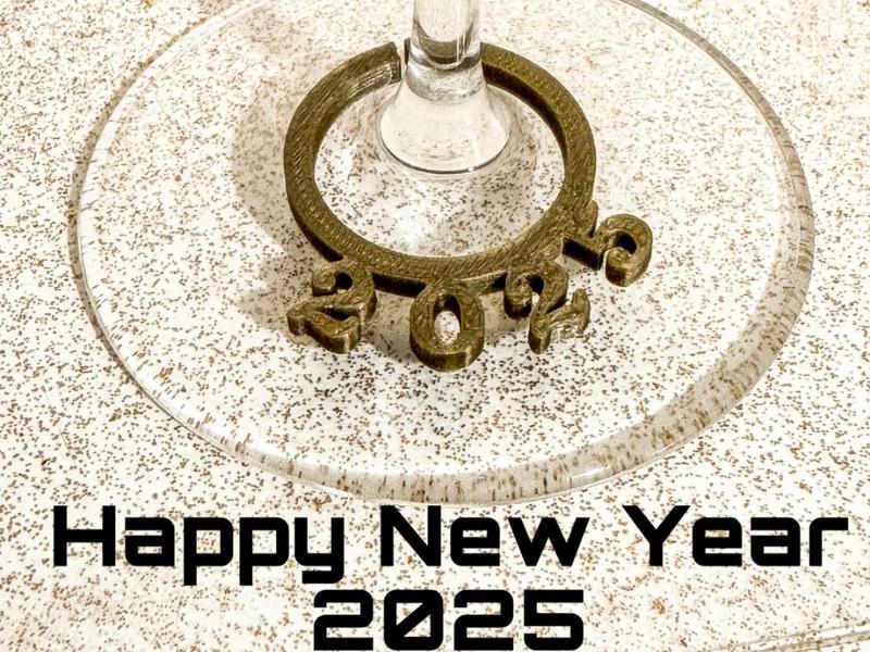 2025 happy new year glass marker
