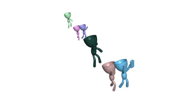 Set / conjunto de 6 hermosos modelos parados basado en los jarrones /macetas de Robert Plant aptos para colgar en la pared  Set / set of 6 beautiful standing models based on Robert Plant's vases / pots suitable for hanging on the wall