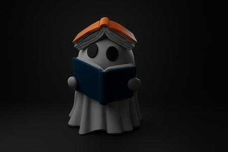 Cute Book Ghost Figurine | Adorable Spooky Ghost with Open Book | Bookworm Gift | Halloween & Library Decor