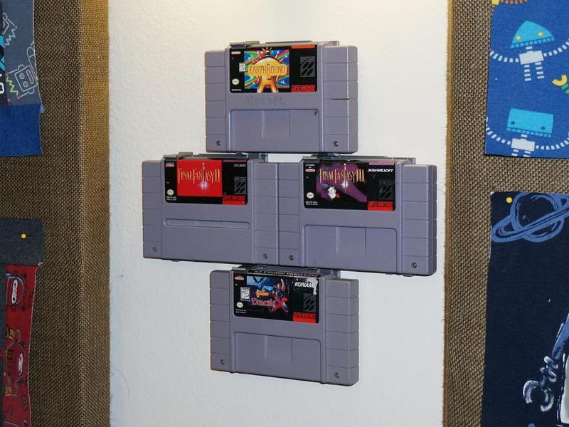 Modular SNES Game Wall Hangers (Super Nintendo) UPDATED 2015-08-24
