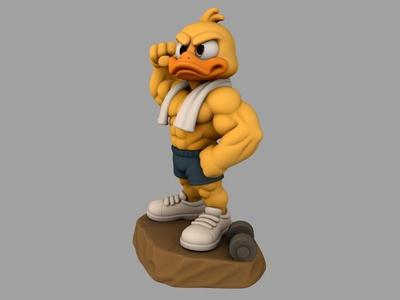 Muscle Duck Patrick – Strong Cartoon Duck for 3D Printing STL | Heroic & Humorous