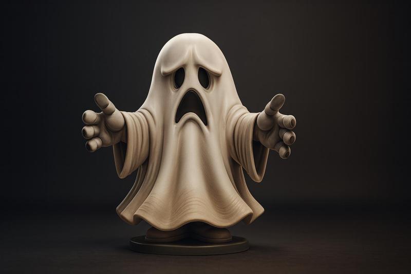 Cute Spooky Ghost Miniature | Halloween Decoration | Haunted House Figurine