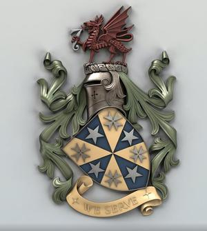 Coat of Arms Dragon Crest Relief