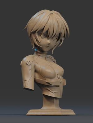 Rei Ayanami Bust 3D Print