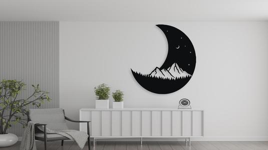 Mountain Moon Night Sky Wall Decor Art