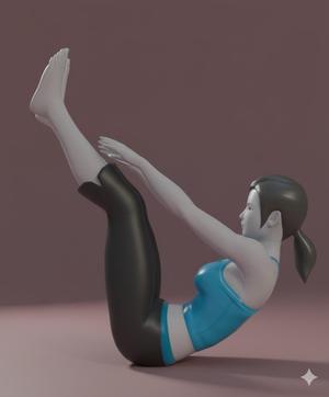 Wii Fit Trainer Ubhaya Padangusthasana STL - Yoga Pose 3D Print
