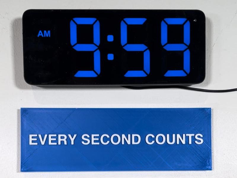 "Every Second Counts" sign (from The Bear)