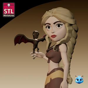 Anime-Style Daenerys Targaryen STL Model – Dragon Queen in 3D