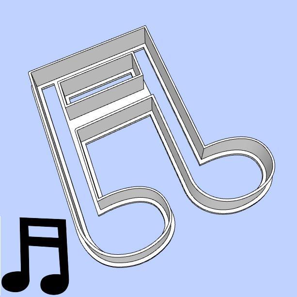 Music cookie cutters - double note (style 1)