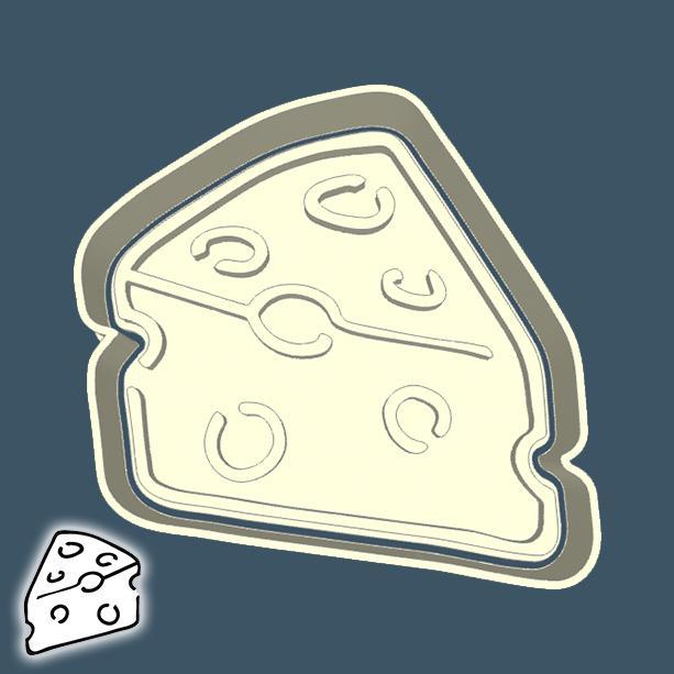 Food & drinks cookie cutters - cheese (style 2)