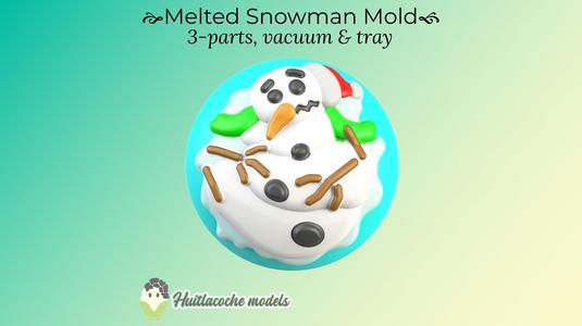 melted snowman mold: 3-parts mold, tray and vacuum
