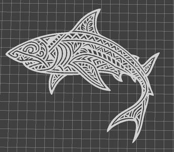 Shark Polynesian style wall decoration