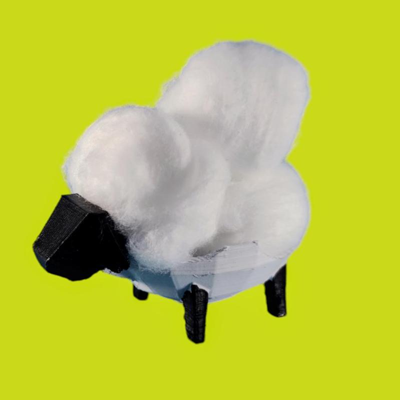 Fluffy Sheep Cotton Ball Holder/Bowl