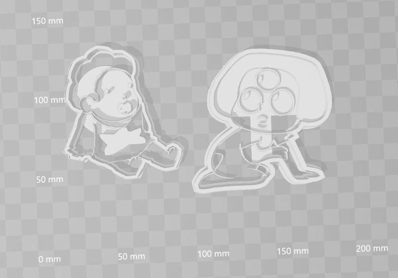 Baby garnet and baby steven universe cookie cutter x2