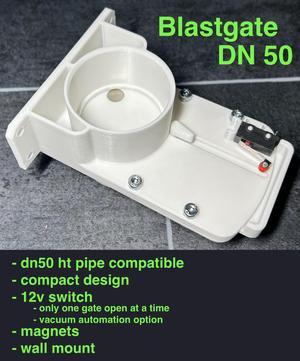 Compact Blastgate DN50 with Microswitch and Magnetic Lock