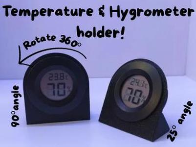 Temperature & Hygrometer Holder–Adjustable Angles