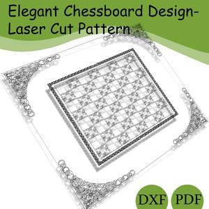 Classic Chessboard Design For Laser Cutting - DXF format