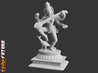 Saraswati Dancing with Peacock