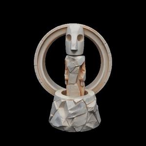 Rapa Nui Stone Vessel Sculpture 3D