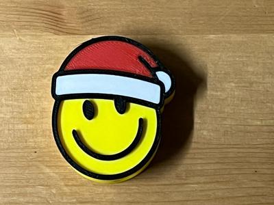 Santa smiley face Stanley straw topper