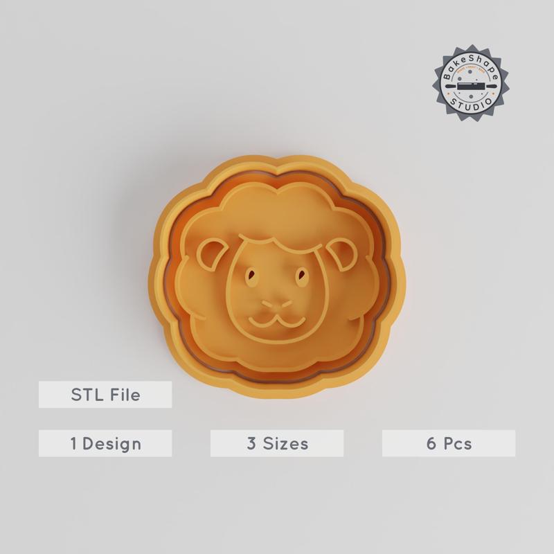 Sheep Shape Cutter & Stamp Set, 6 Pieces, Cute Animal Cookie & Fondant Tools, Small Medium & Large Sizes, Farm Sheep Baking Collection PRODUCT_5578