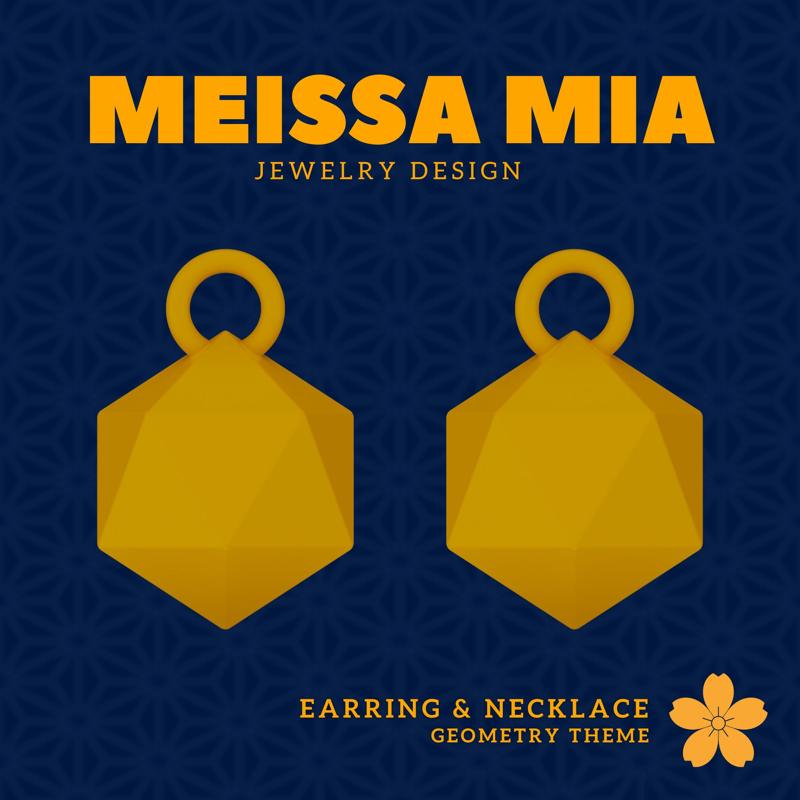 Facets of Fun – 3D Print File for Icosahedron Earrings & Necklace - Icosahedron Earring  - Water Necklace - Octahedron Platonic Solid