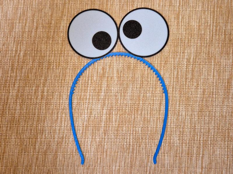 Hair hoop with eyes - like Cookie Monster
