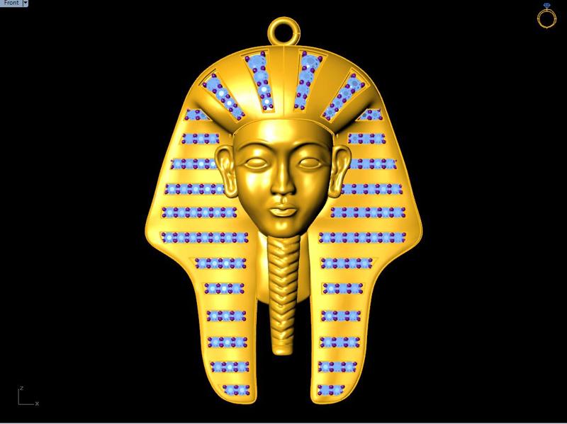 Pharaoh Pendant - Egyptian Pharaoh Necklace - N945727