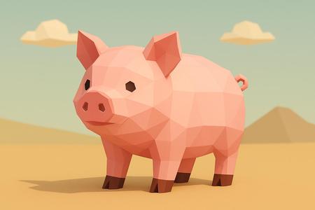 Low poly pig