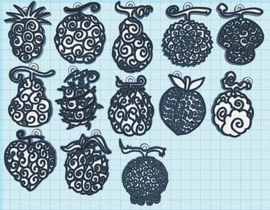 Keychain One Piece Devil Fruits