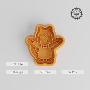 Cat Shape Cutter & Stamp, Cookie & Fondant Tool, S/M/L Sizes, Halloween Celebration, Character Design, 6 Pc Set PRODUCT_5639