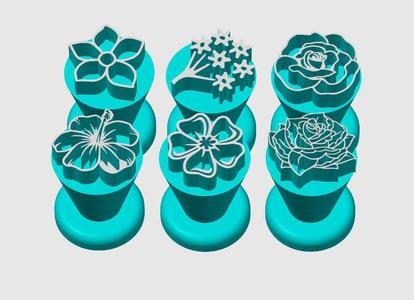 Markers Stamps for brigadeiros and sweets - FLOWERS