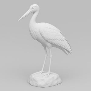 Stork Bird Sculpture – 3D Print STL