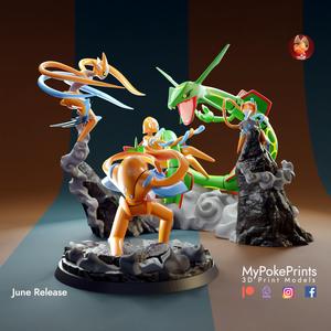 Deoxys vs Rayquaza diorama