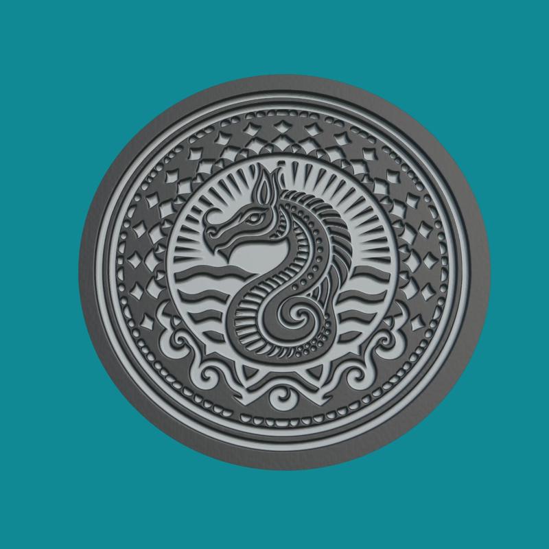 Cerastes Mythological Creature Medallion Cerastes 3d Print Model
