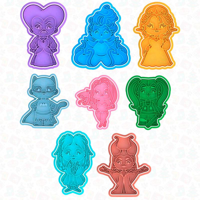 Villains from cartoons movies cookie cutter set of 8