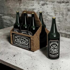 Beer carrier for the grocer's store in 1:12 scale with beer bottles